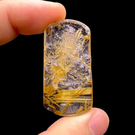 Mặt Hoàng Tài Bảo Thiên - Thạch Anh Tóc Vàng Hoa Thị #MTV-230504-02