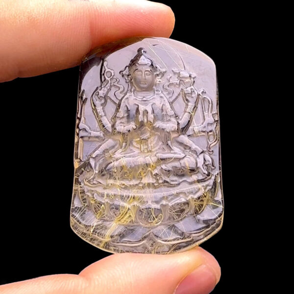 Mặt Phật Thiên Thủ Thiên Nhãn - Thạch Anh Tóc Vàng #MTV-230504-03