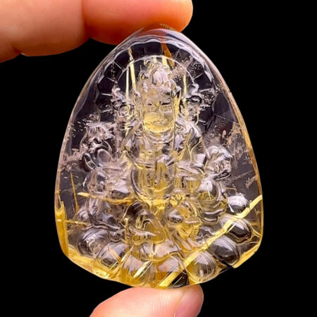 Mặt Hoàng Tài Bảo Thiên - Thạch Anh Tóc Vàng Hoa Thị #MTV-230506-04