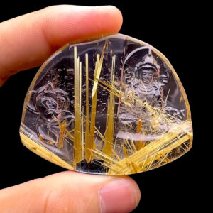 Mặt Quan Thế Âm Bồ Tát - Thạch Anh Tóc Vàng Hoa Thị #MTV-230506-05