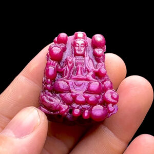 Mặt Quan Thế Âm Bồ Tát Rồng - Đá Ruby Sao Tự Nhiên #MRB-230604-02