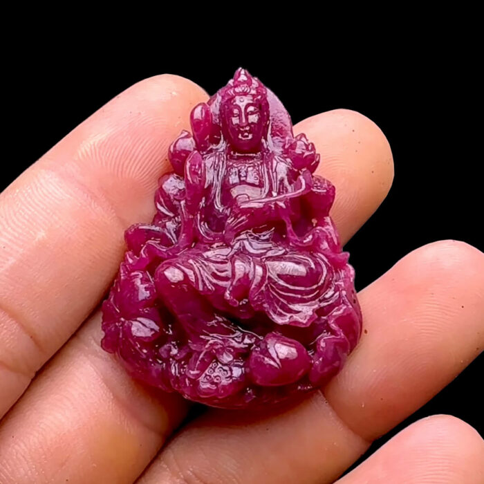 Mặt Quan Âm Tự Tại - Đá Ruby Tự Nhiên #MRB-230704-02