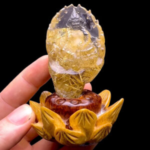 Mặt Hoàng Tài Bảo Thiên - Thạch Anh Tóc Vàng Bã Mía #MTV-230704-01