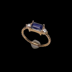 Nhẫn Nữ - Vàng Hồng - Sapphire Xanh Hero Tự Nhiên #NSP-230808-02