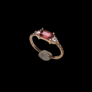 Nhẫn Nữ - Vàng Hồng - Spinel Lục Yên Tự Nhiên #NSPN-230808-01