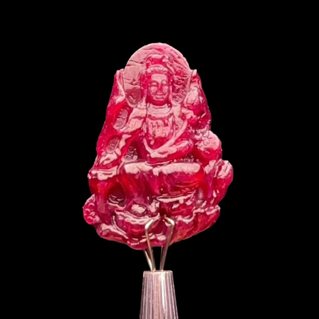 Mặt Quan Âm Tự Tại - Đá Ruby Huyết Tự Nhiên #MRB-230907-01