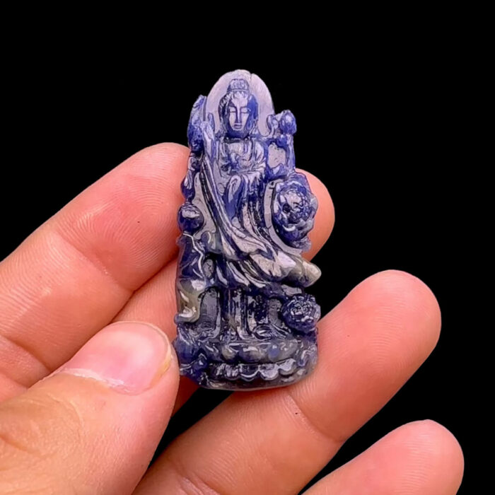 Mặt Quan Thế Âm Bồ Tát - Đá Sapphire Tự Nhiên #MSP-231109-05