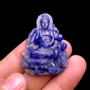 Mặt Quan Âm Tự Tại - Đá Sapphire Tự Nhiên #MSP-231111-01