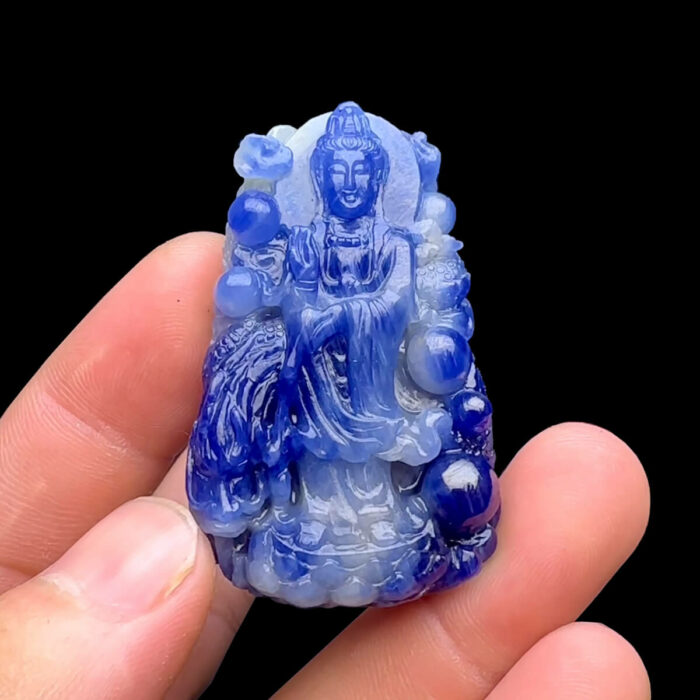 Mặt Quan Thế Âm Bồ Tát - Đá Sapphire Tự Nhiên #MSP-240205-04
