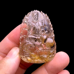 Mặt Phổ Hiền Bồ Tát - Thạch Anh Tóc Vàng #MTV-240702-02