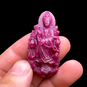 Mặt Quan Thế Âm Bồ Tát - Đá Ruby Tự Nhiên #MRB-240707-04