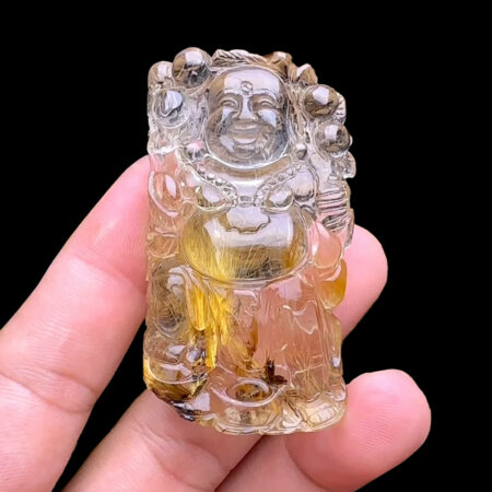 Mặt Phật Di Lặc - Thạch Anh Tóc Vàng #MTV-240803-03