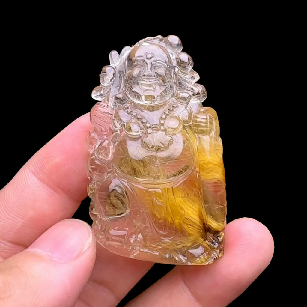 Mặt Phật Di Lặc - Thạch Anh Tóc Vàng #MTV-240803-06